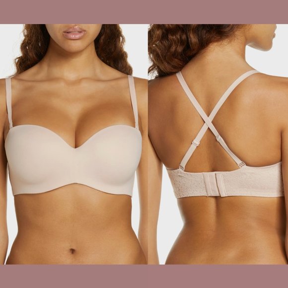 NEW $79 Chantelle [ 36D‎ US ] Norah Padded Strapless Underwire Bra in Rose Pink - Picture 1 of 12